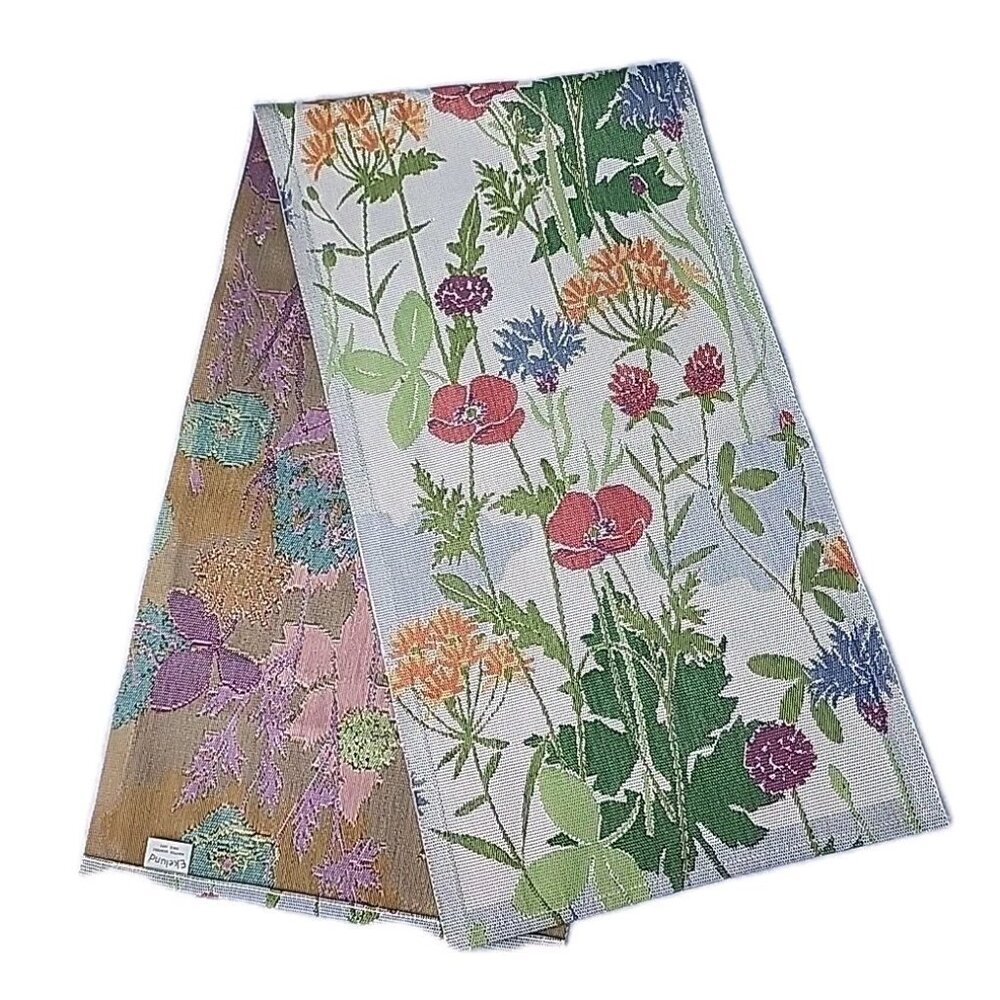 Ekelund Sweden Alpine Flowers Cotton Tapestry Poppy Botanical VTG Table Runner - Picture 3 of 11